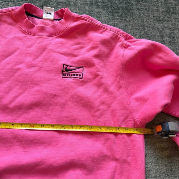 Stussy x Nike Pink Sweatshirt Medium RARE Pullover - Picture 6 of 7
